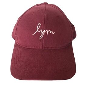 Love Your Melon Burgandy Cursive Logo Cap Dad Hat